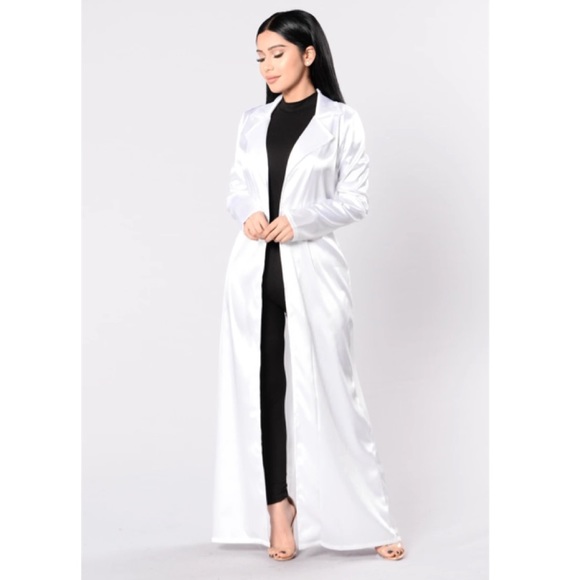 white satin duster